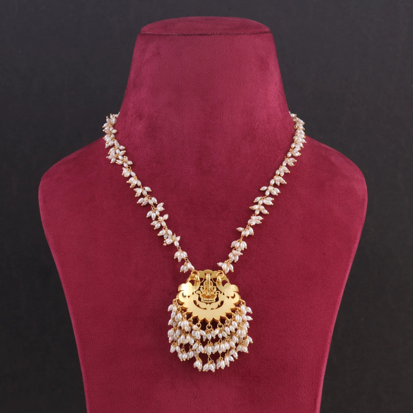 Designer Floral Chain Lakshmi Motif Jadau Kundan Necklace