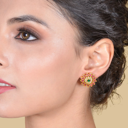 Cute and Simple Designer Jadau Kundan Stud Earrings