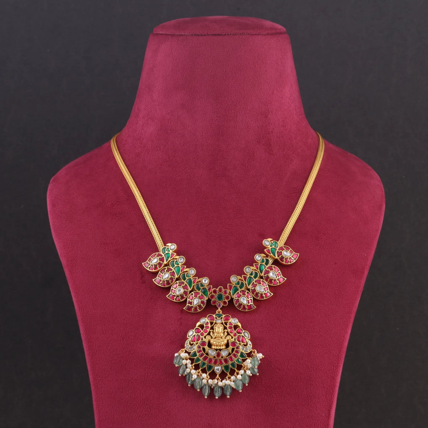 Traditional Mango Chain Jadau Kundan Necklace