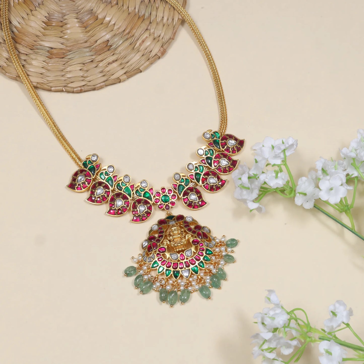 Traditional Mango Chain Jadau Kundan Necklace