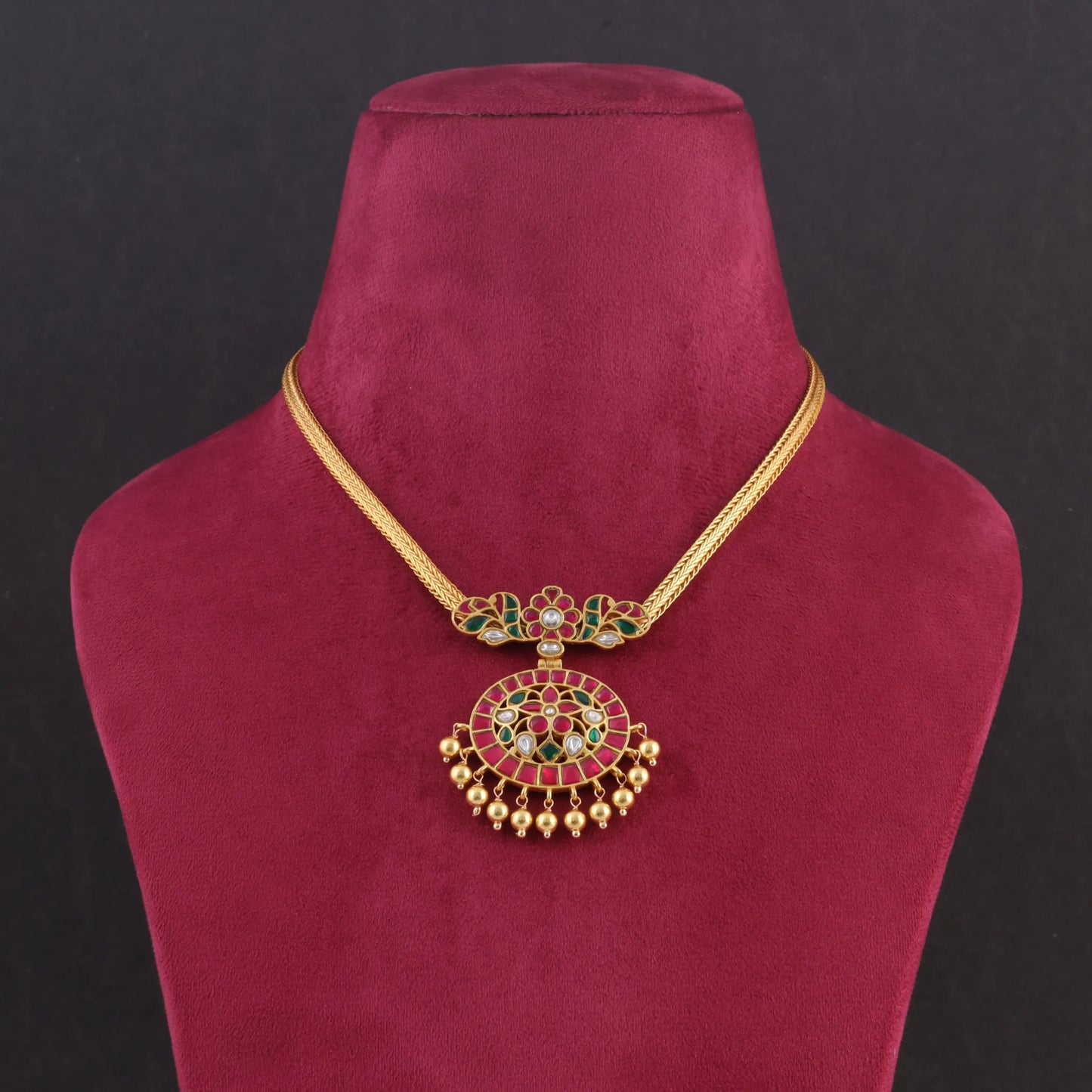 Jadau Kundan Traditional Simple Short Necklace