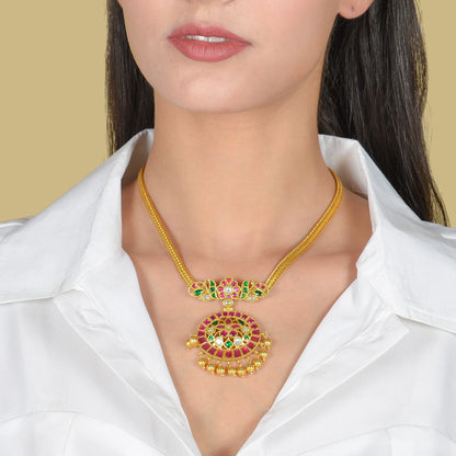 Jadau Kundan Traditional Simple Short Necklace