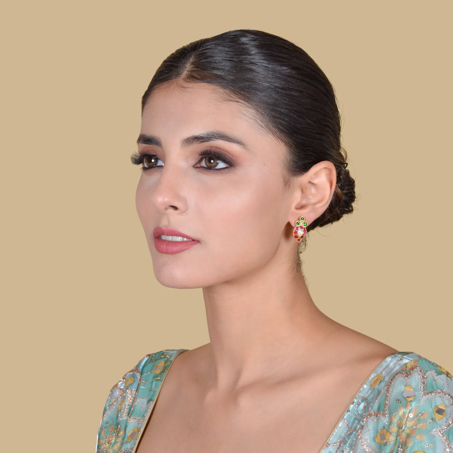 Simple and Elegant Mango Jadau Kundan Stud Earrings