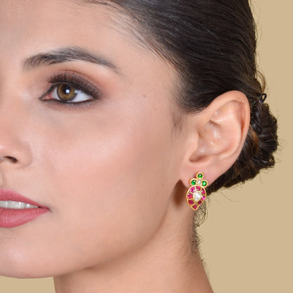 Simple and Elegant Mango Jadau Kundan Stud Earrings