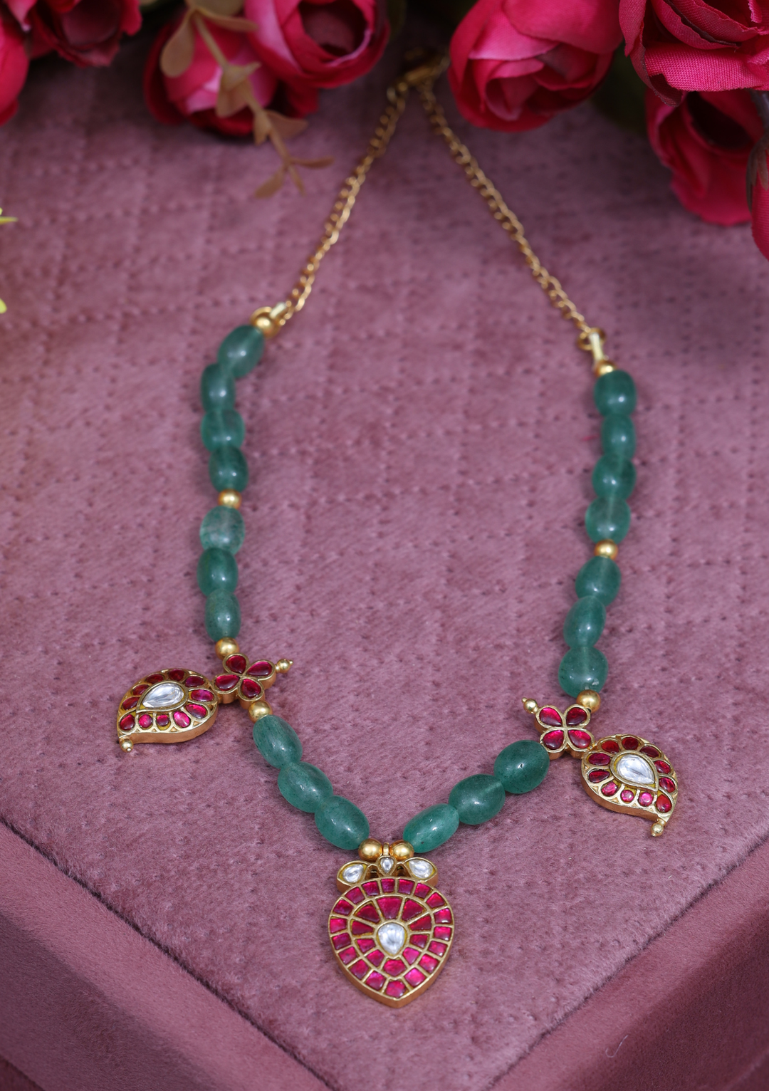 Gulmohar Jadau Kundan Classic Short Necklace