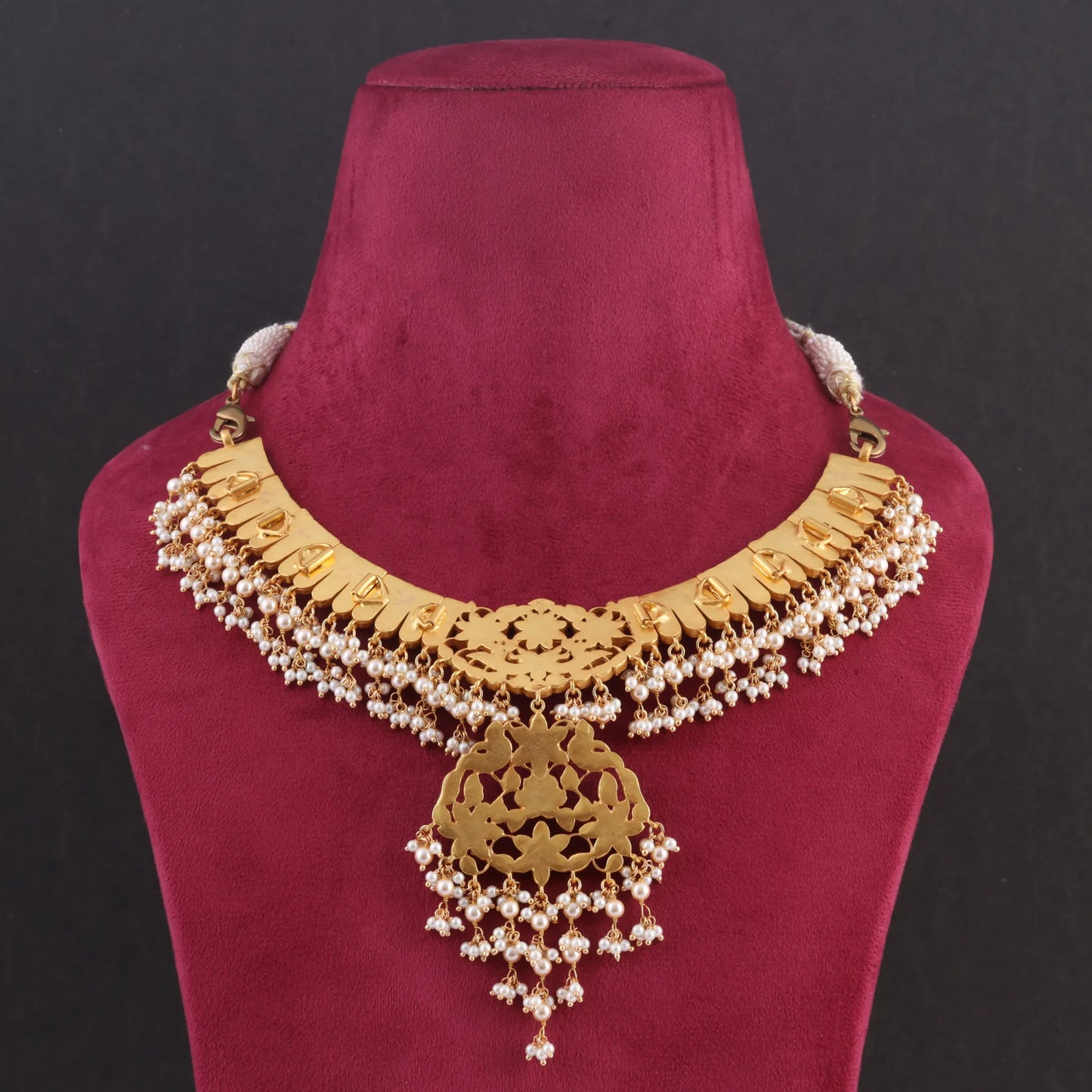 Bridal Heavy Look Designer Jadau Kundan Necklace with Pearl Hangings