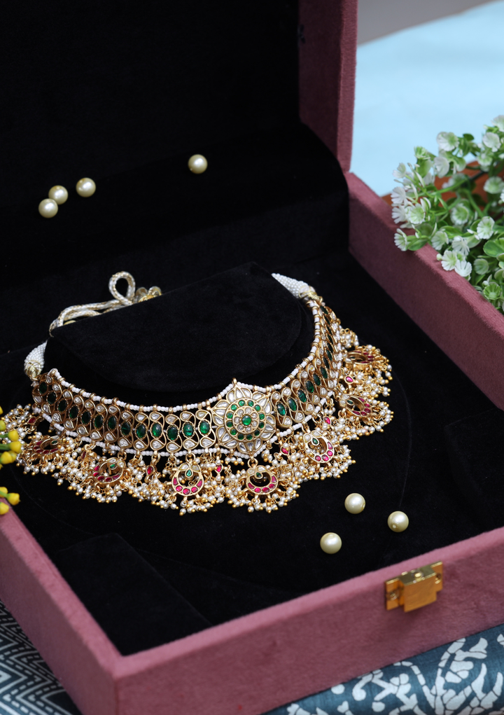 Chaitra Jadau Kundan Multicolor Choker Necklace
