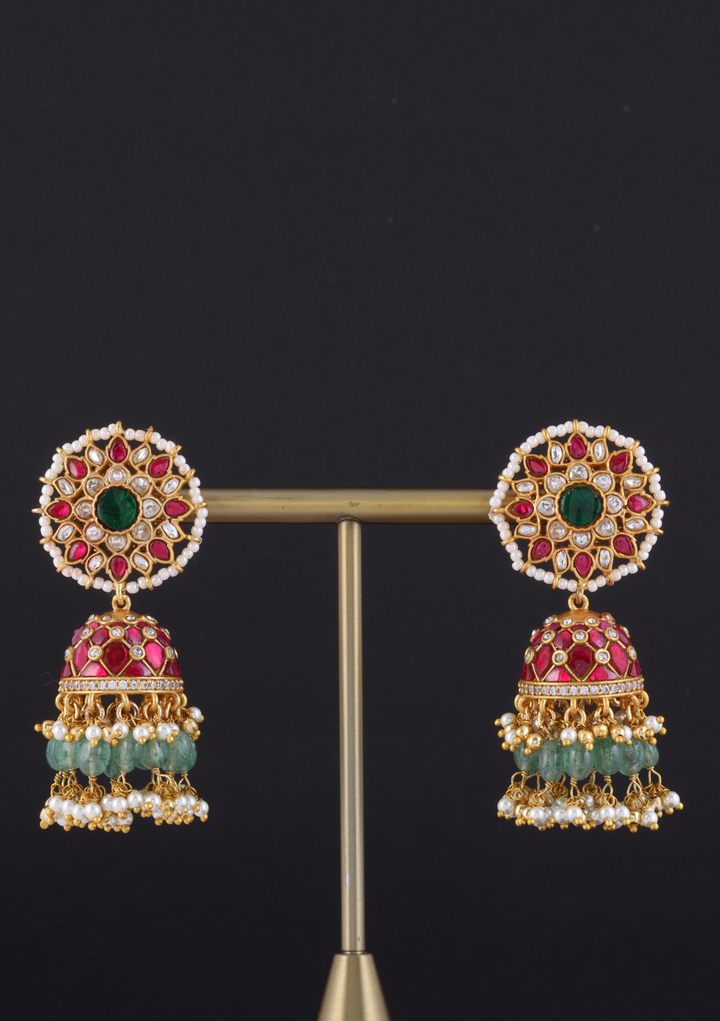 Meera Jadau Kundan Bridal Jhumka Earrings