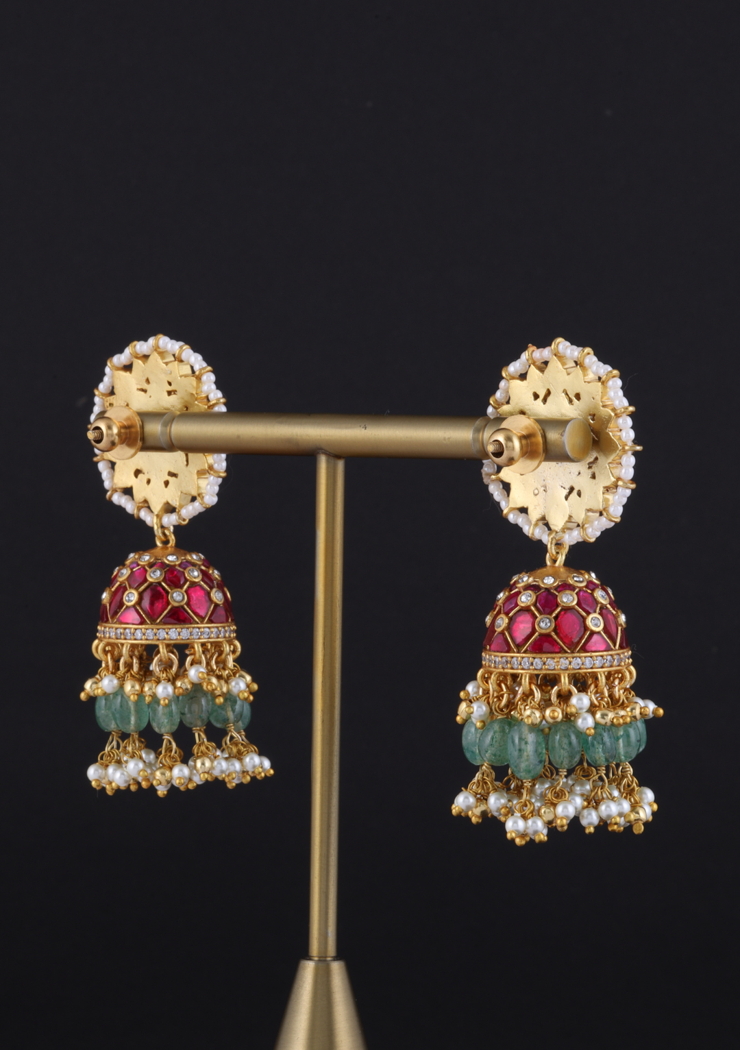 Meera Jadau Kundan Bridal Jhumka Earrings
