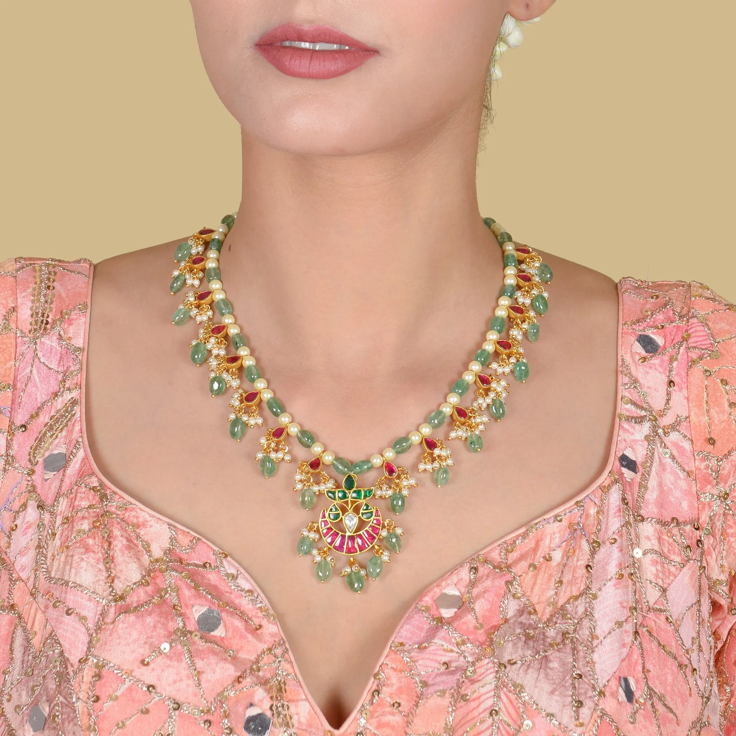 Jadau Kundan Traditional simple Necklace