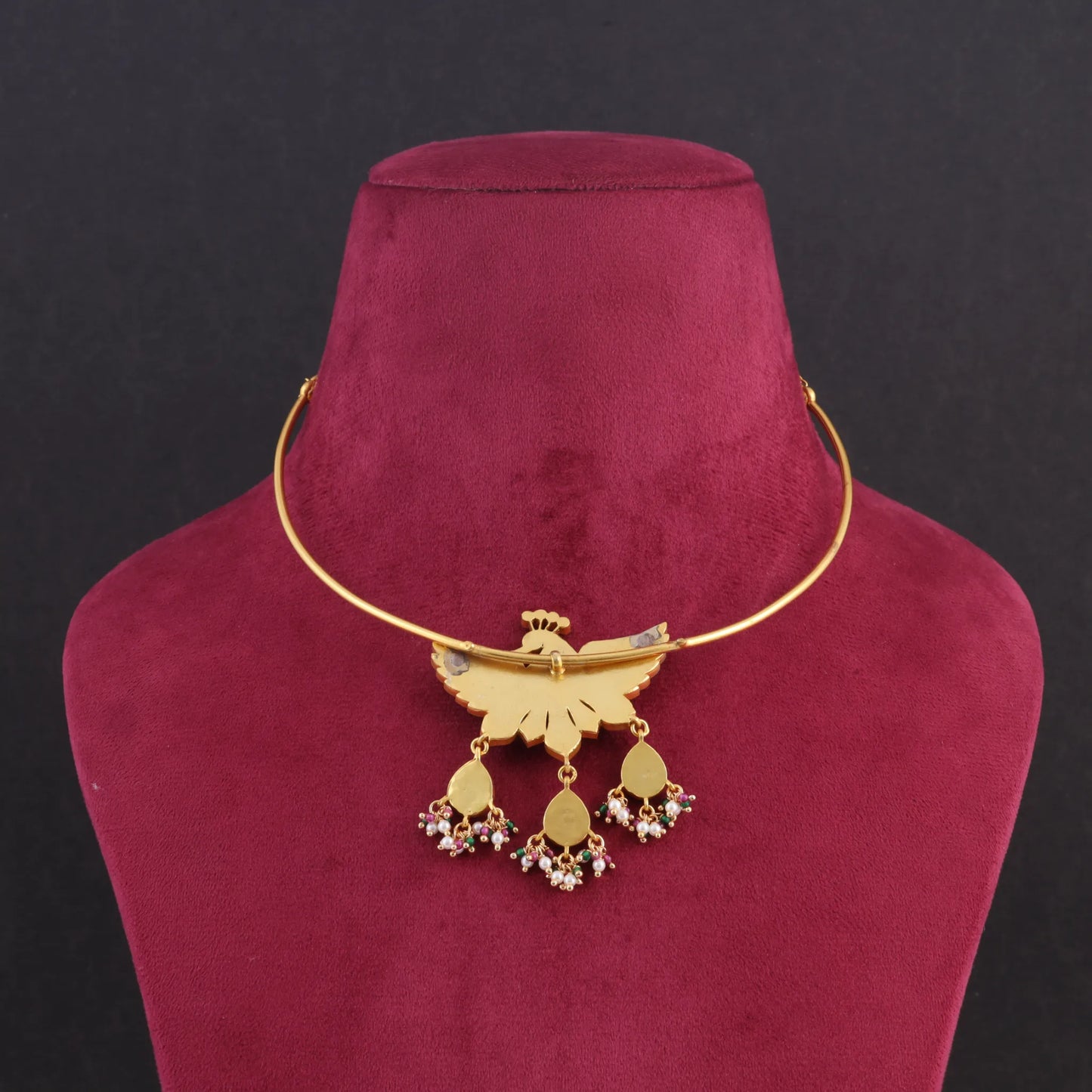 Beautiful Jadau Kundan Hasli Peacock Necklace