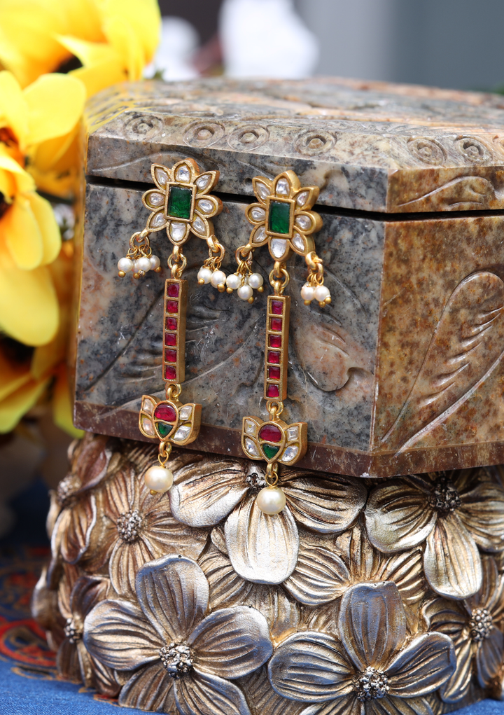 Sheesha Jadau Kundan Earrings