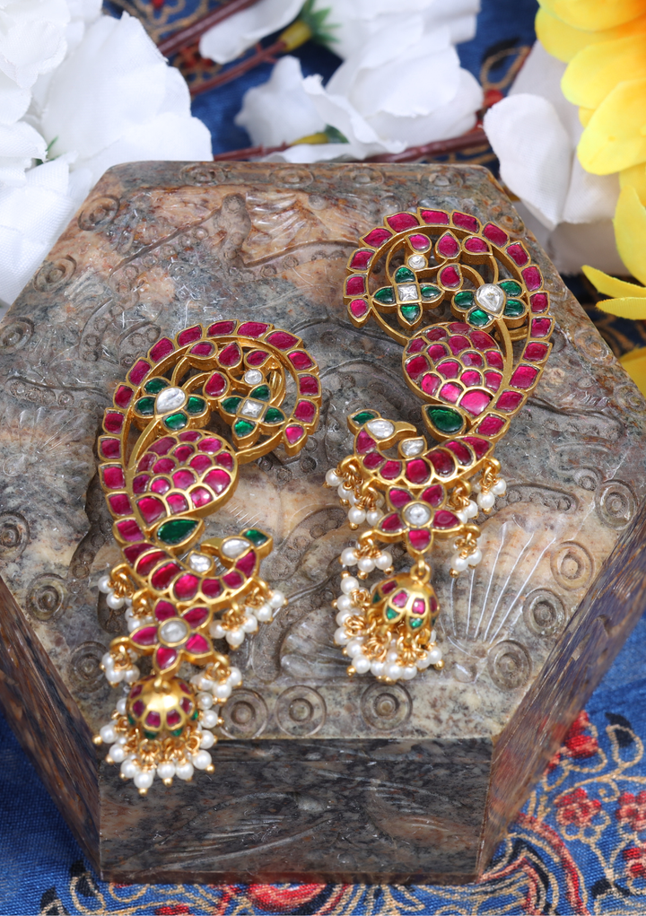 Ritvi Jadau Kundan Modern Cuff Earrings