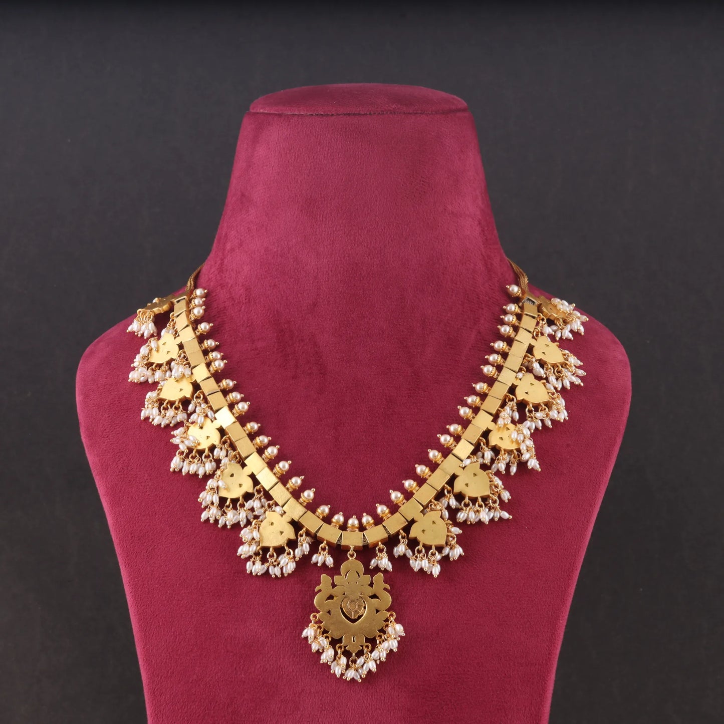 Elegant Guttapusalu Necklace Fine Jadau Kundan work with  Rice Pearls