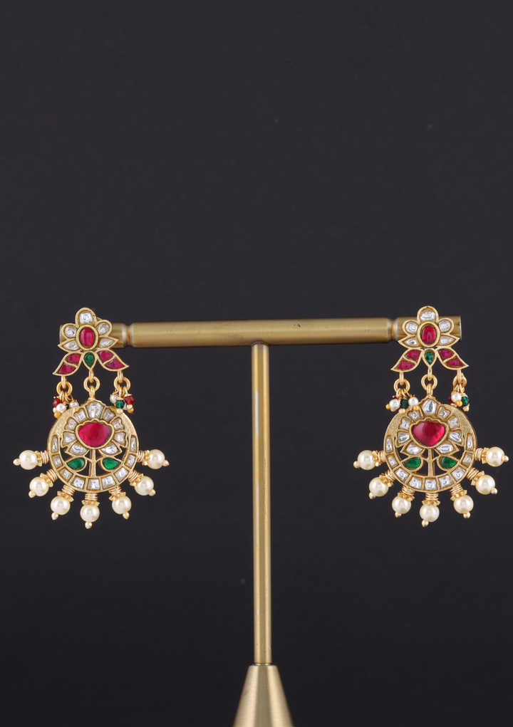 Tukra Jadau Kundan Heavy Earrings