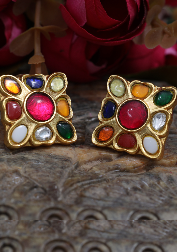 Navmi Chaukor Navrathna Earrings
