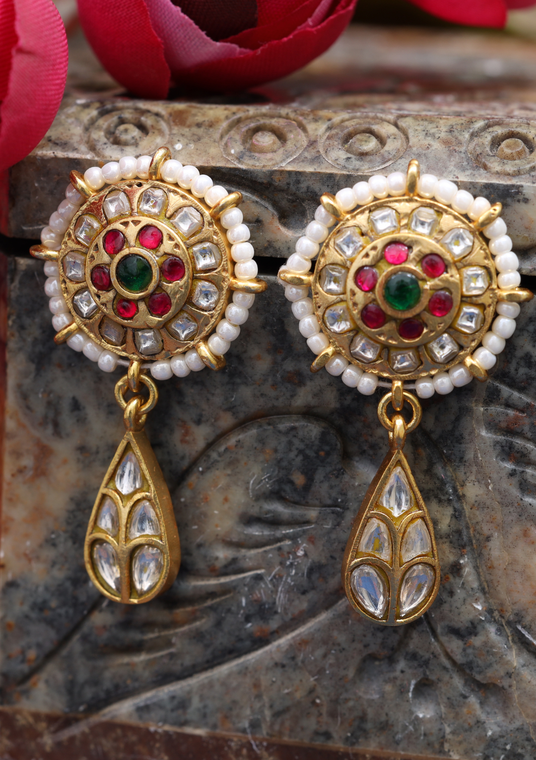Deeksha Jadau Kundan Minimal Earrings