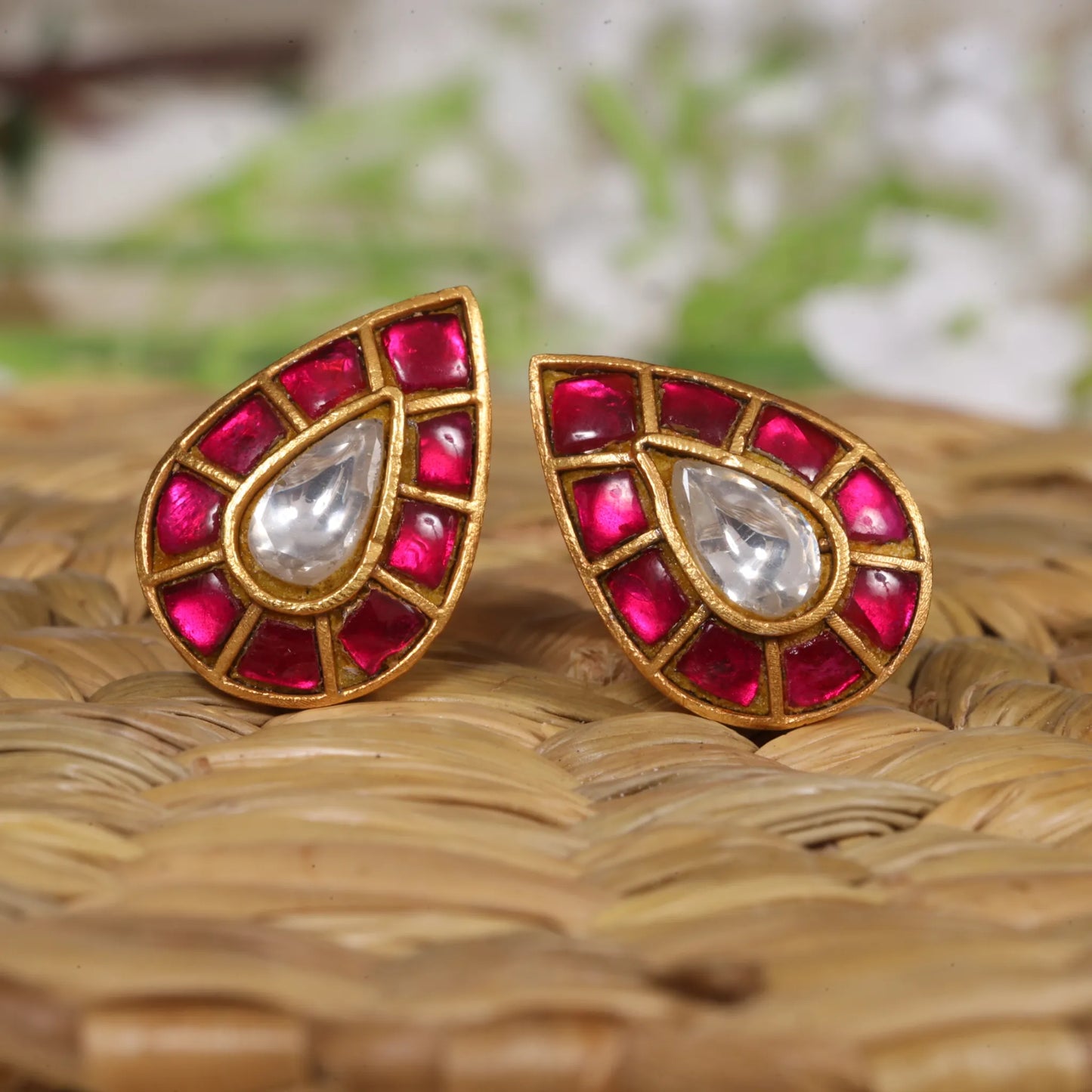 Unique and Elegant Jadau Kundan Stud Earrings