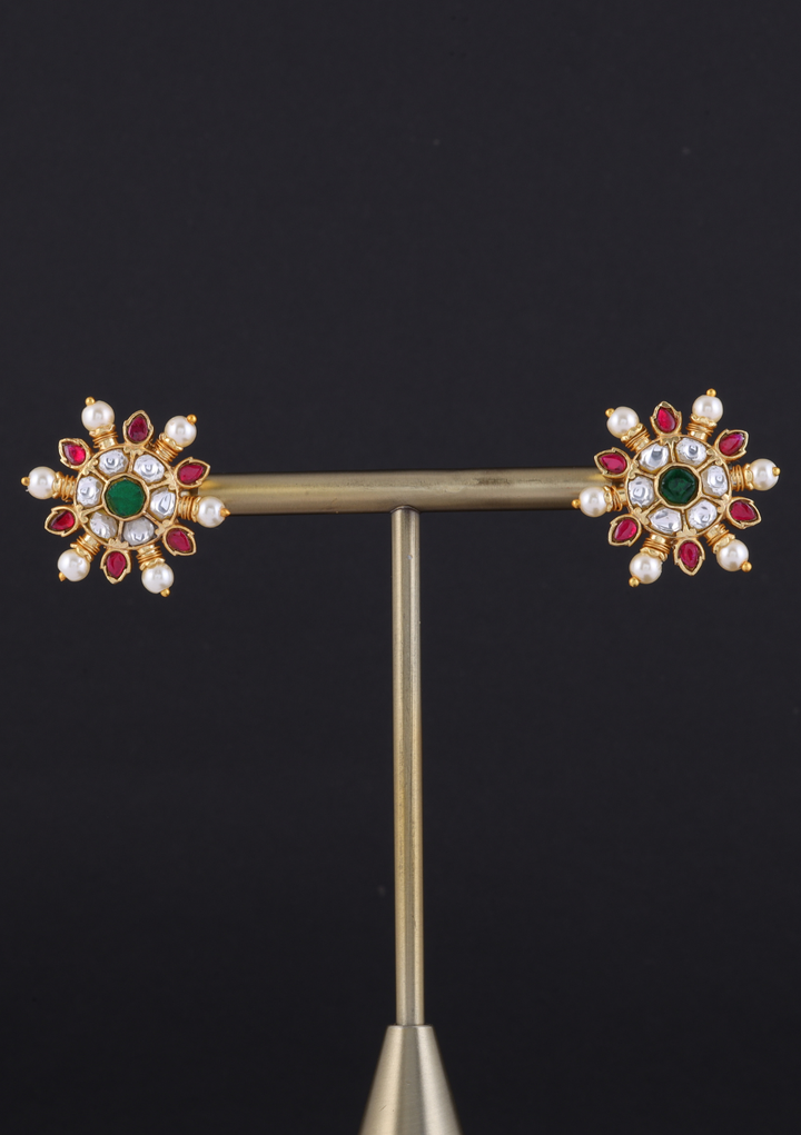 Chakra Jadau Kundan Stud Earrings
