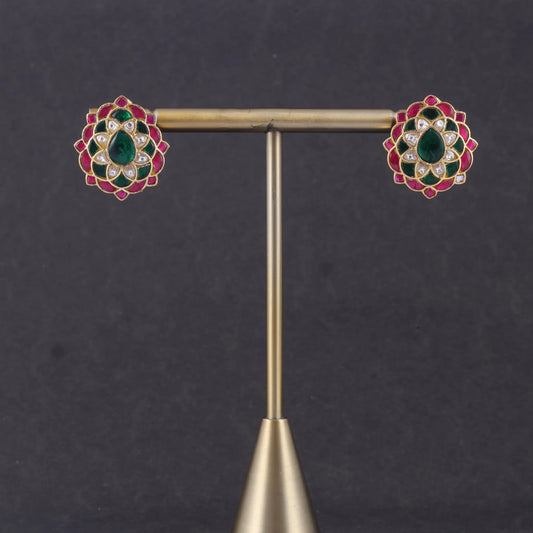 Elite Designer Jadau Kundan Stud Earrings