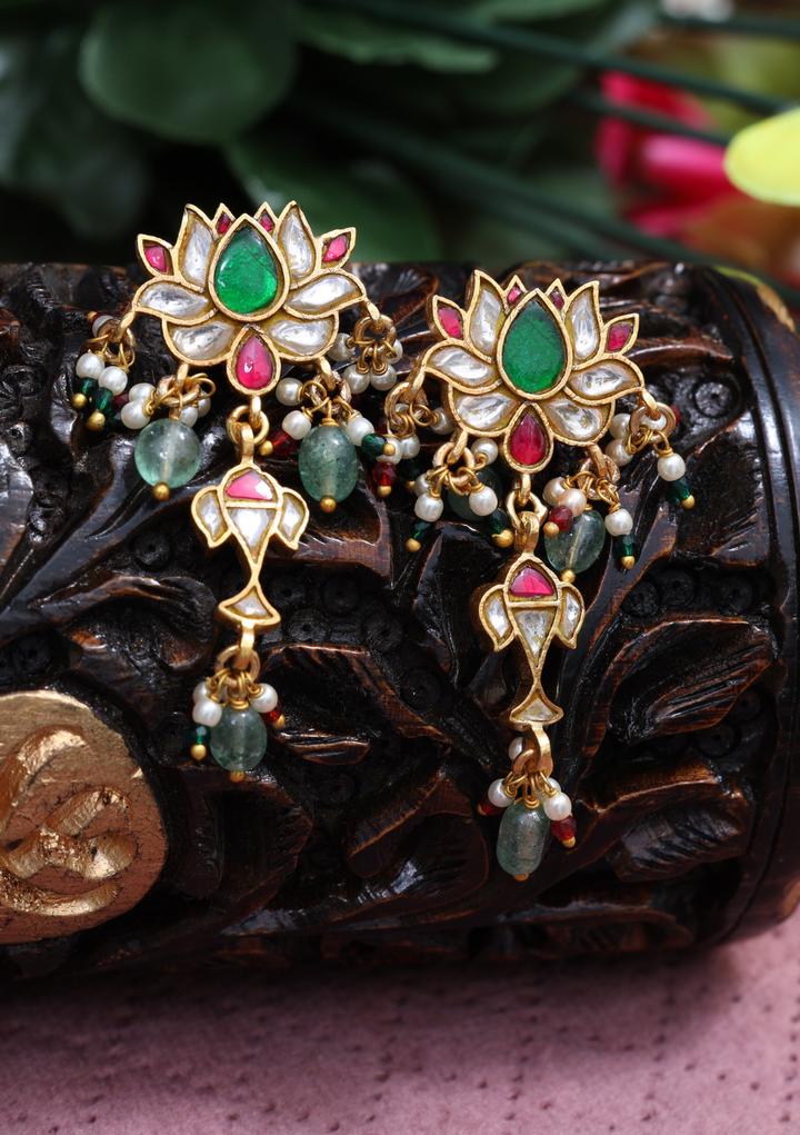 Kamal Jadau Kundan Latkan Earrings