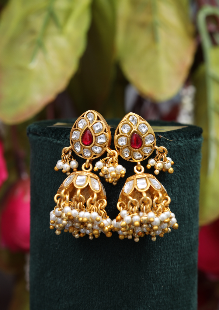 Mariam Jadau Kundan Jhumka Earrings