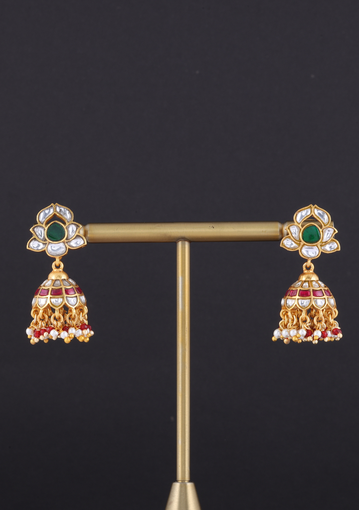 Malika Jadau Kundan Jhumka Earrings