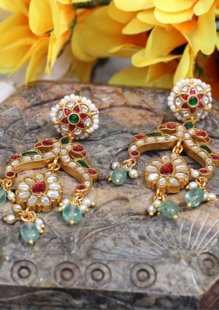 Gulab Jadau Kundan Designer Earrings