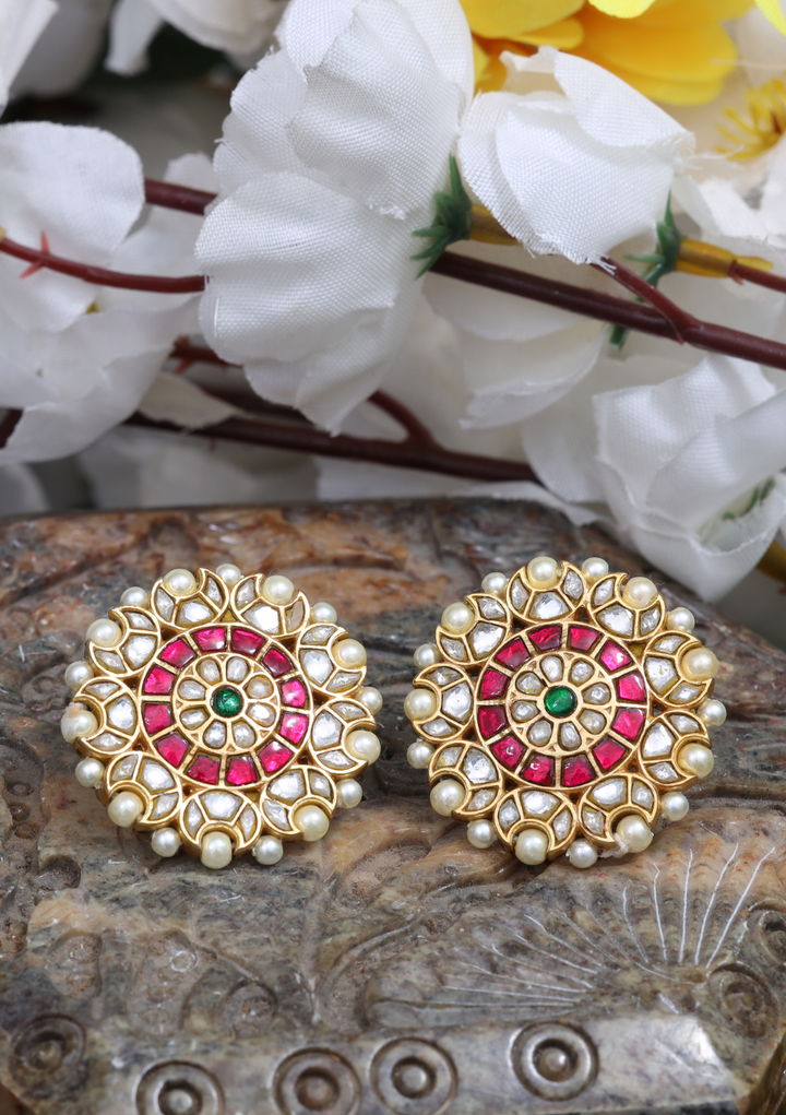 Sikora Jadau Kundan Stud Earrings