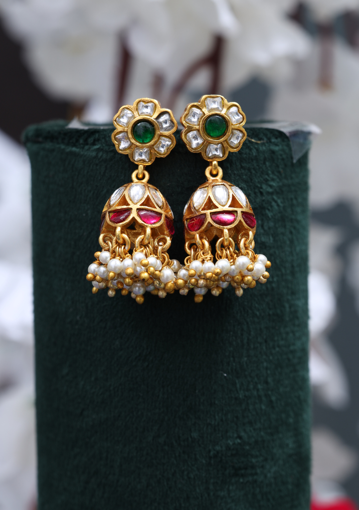 Pankhi Jadau Kundan Jhumka Earrings