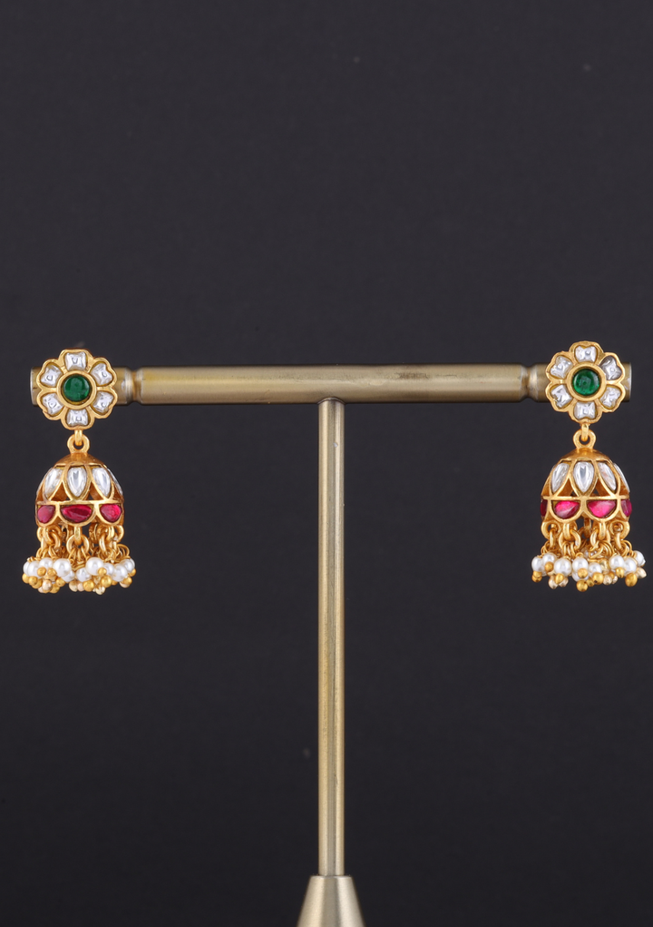 Pankhi Jadau Kundan Jhumka Earrings