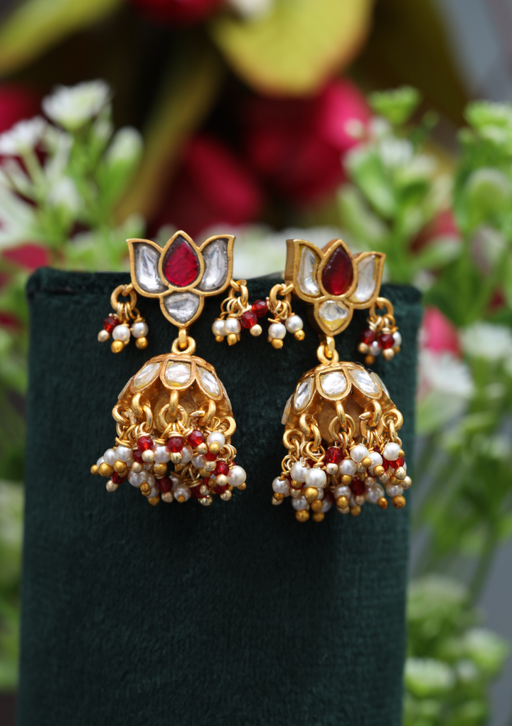 Shiza Jadau Kundan Jhumka Earrings