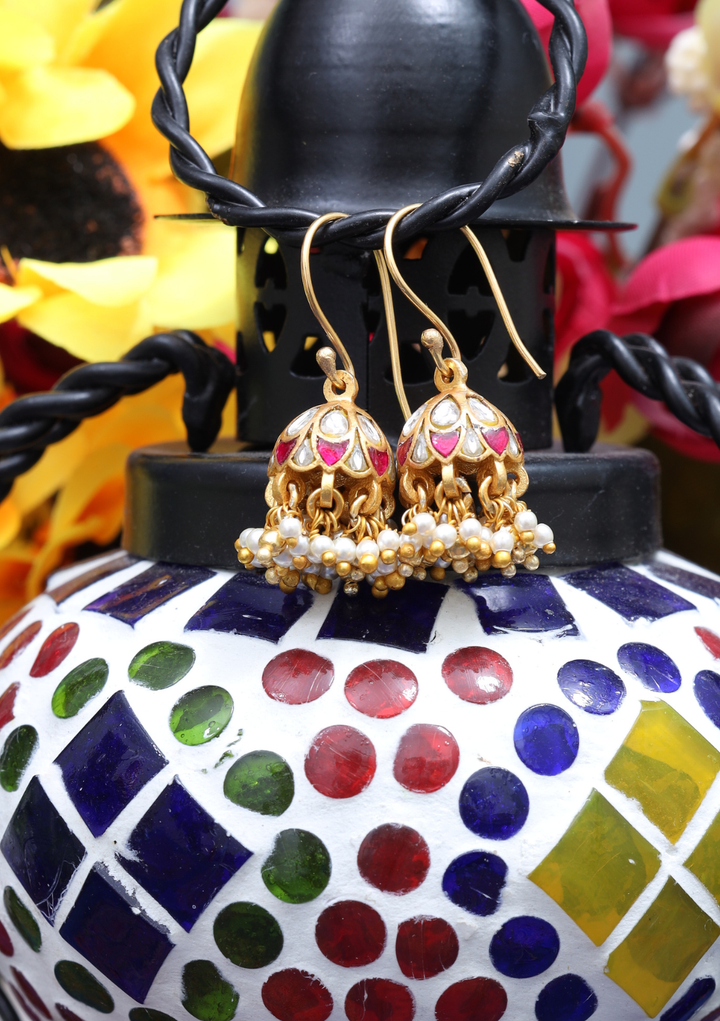 Gauravi Jadau Kundan Jhumki Earrings