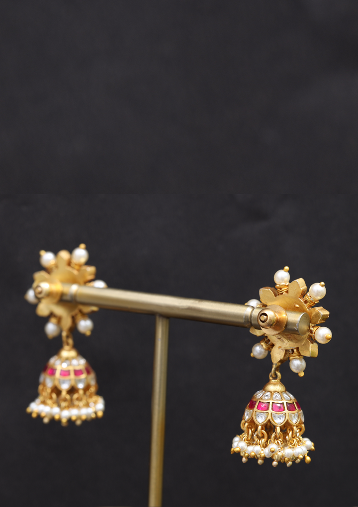 Vriha Jadau Kundan Jhumka Earrings