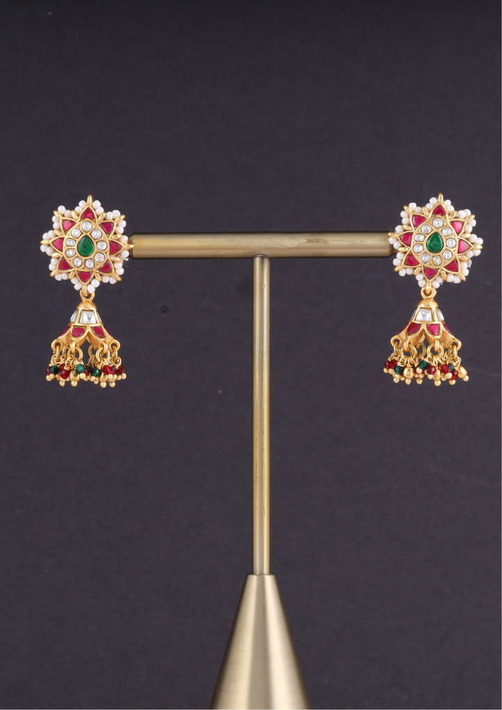 Varnika Handcrafted Jadau Kundan Earrings