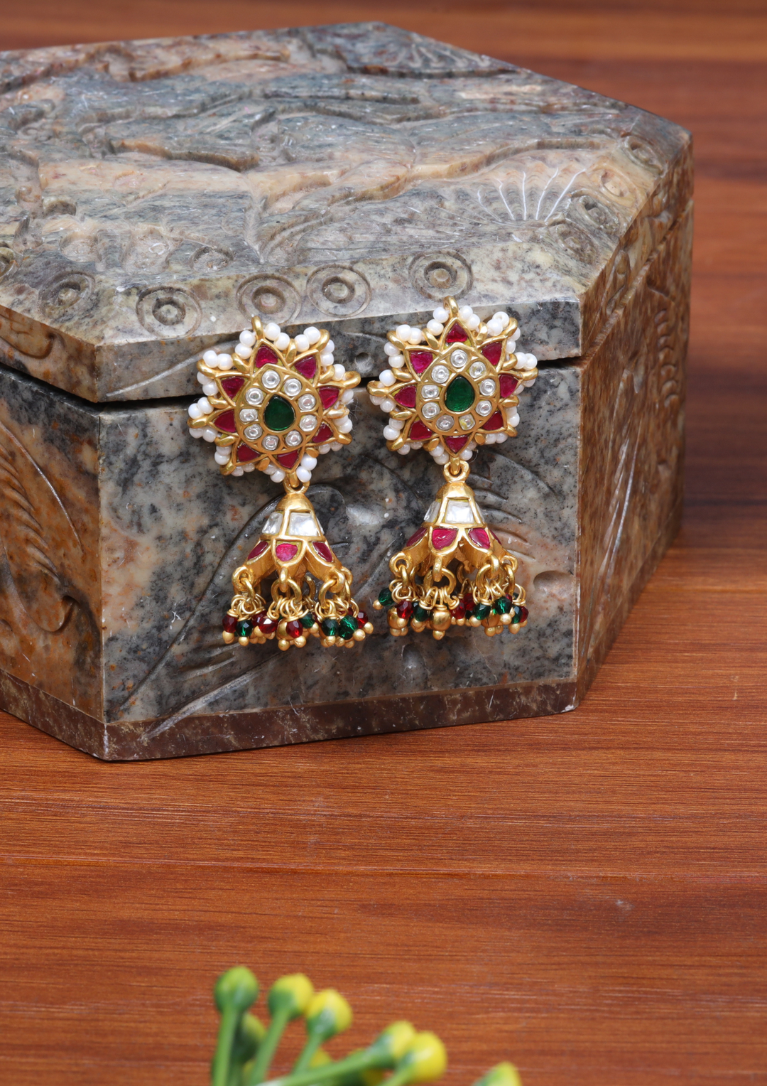 Varnika Handcrafted Jadau Kundan Earrings