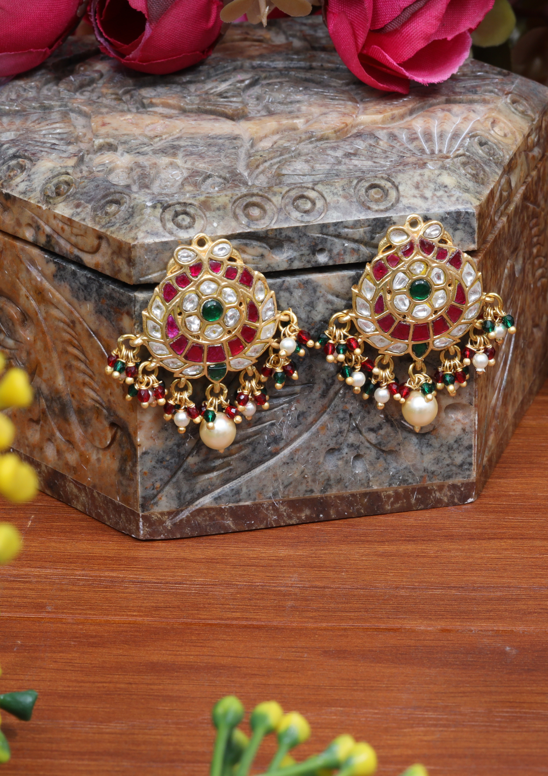 Charulata Exquisite Jadau Kundan Earrings