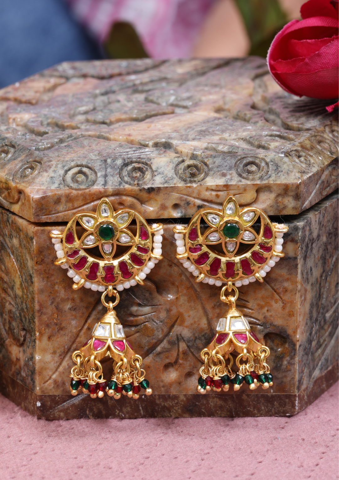 Nandi Handcrafted Jadau Kundan Earrings