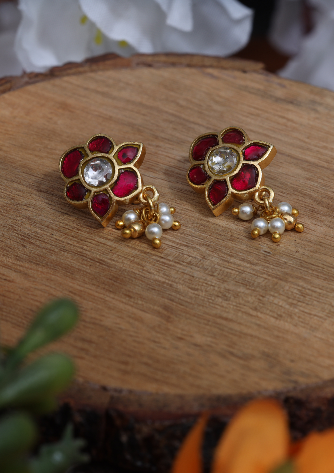 Yuktika Handcrafted Jadau Kundan Bugadi Earrings