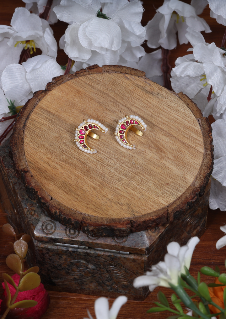 Kalindi Exquisite Jadau Kundan Bugadi Earrings