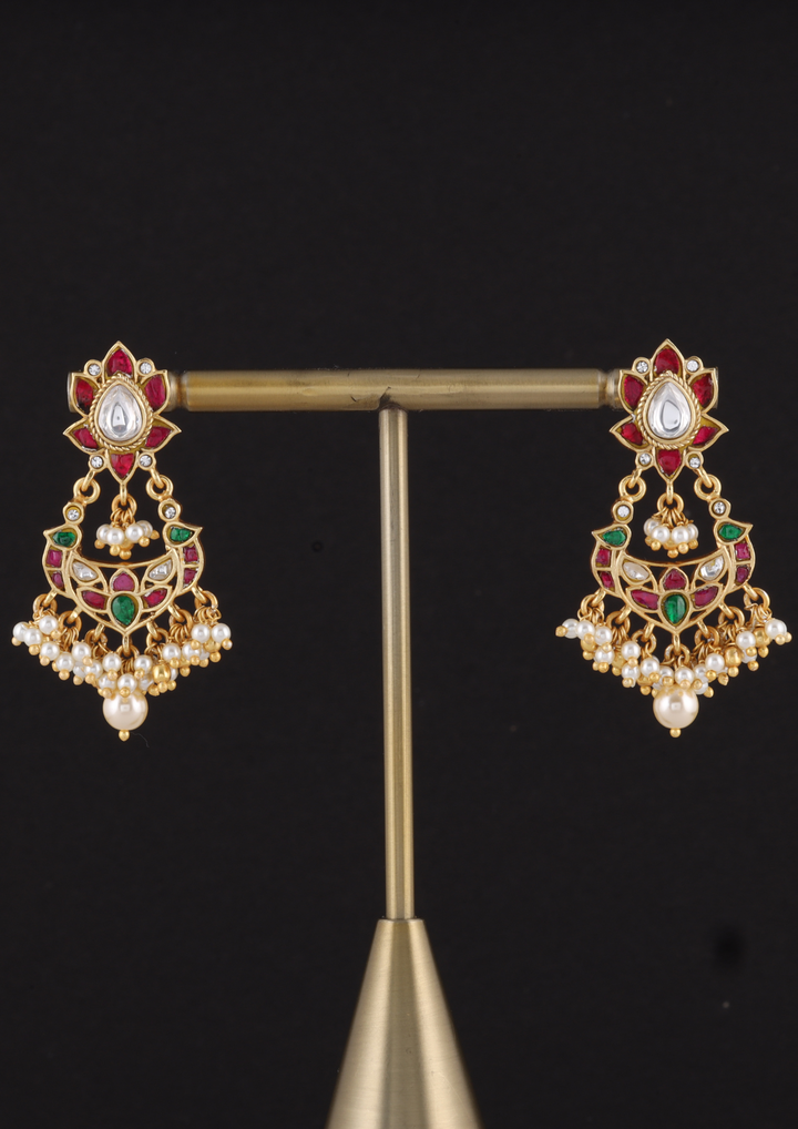 Kudrat Exquisite Jadau Kundan Earrings