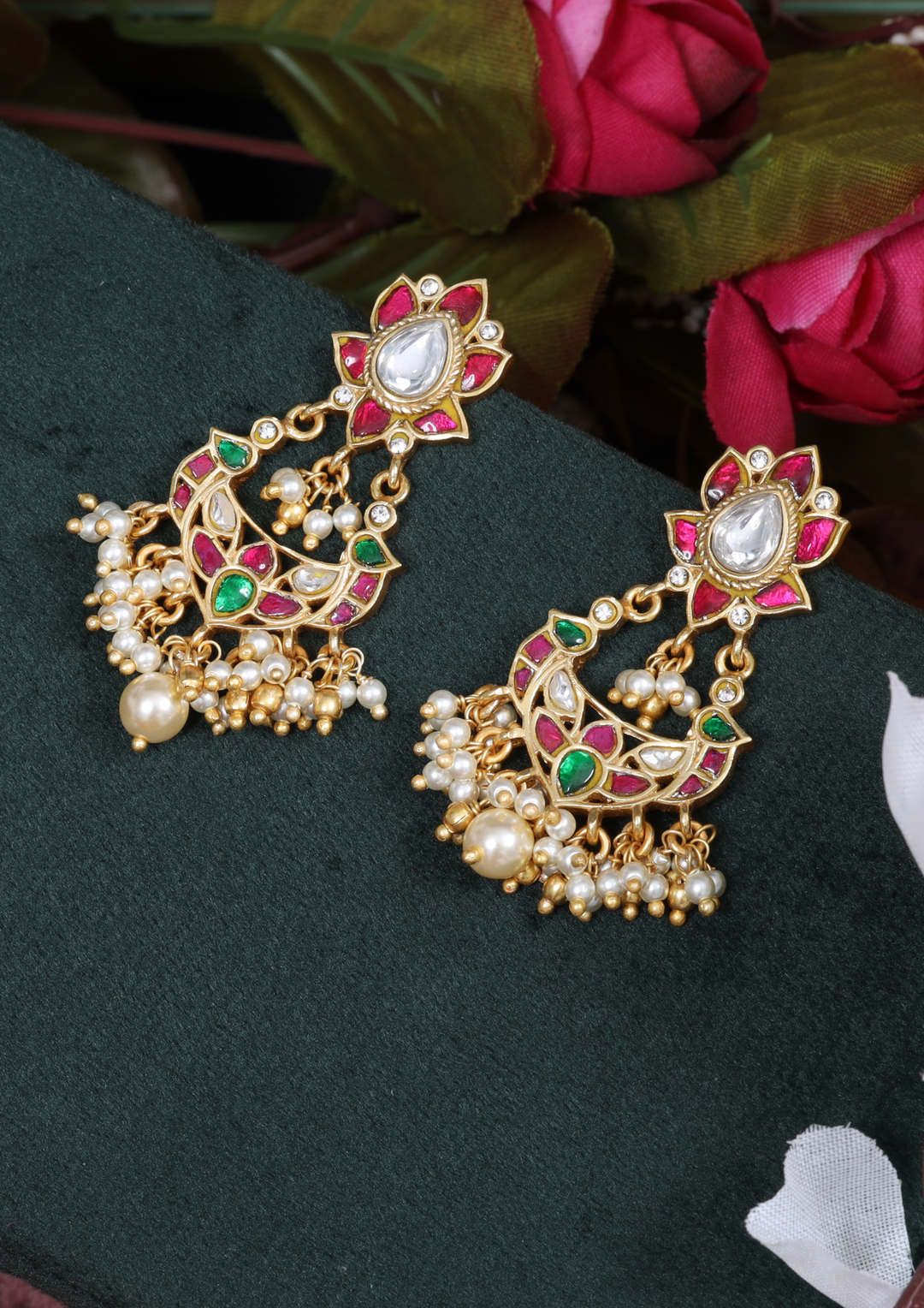 Kudrat Exquisite Jadau Kundan Earrings