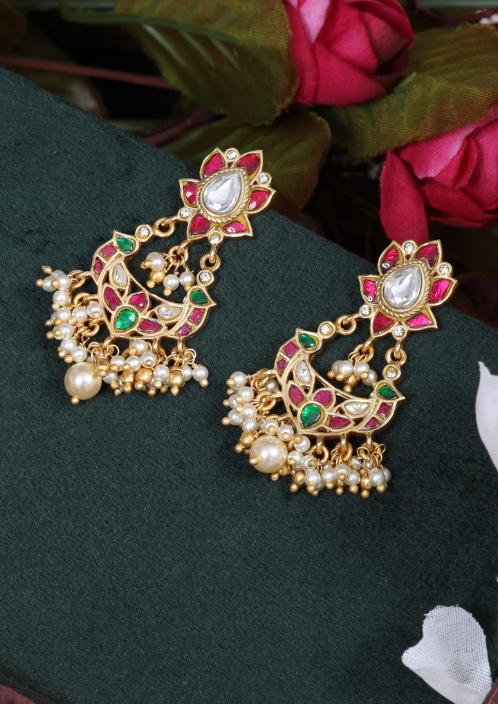 Kudrat Exquisite Jadau Kundan Earrings