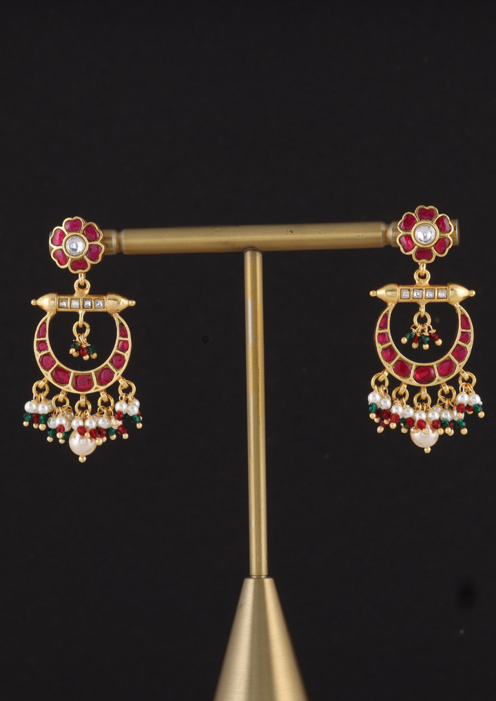 Teesta Handcrafted Jadau Kundan Earrings
