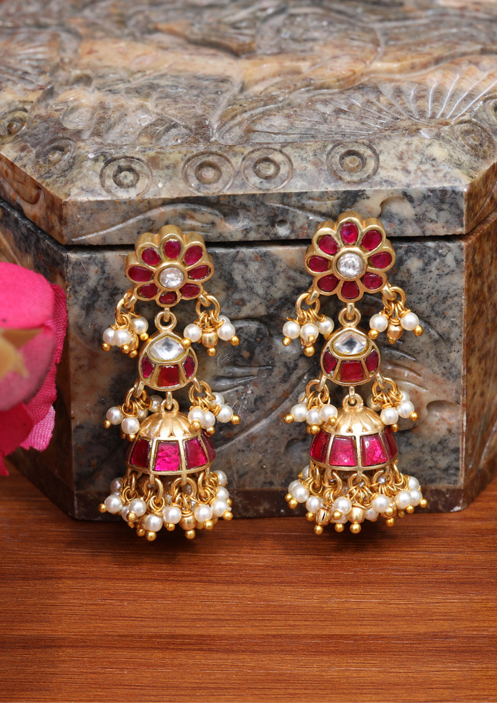 Svarna Regal Jadau Kundan Earrings