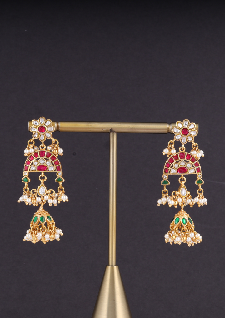 Mayil Handcrafted Jadau Kundan Earrings