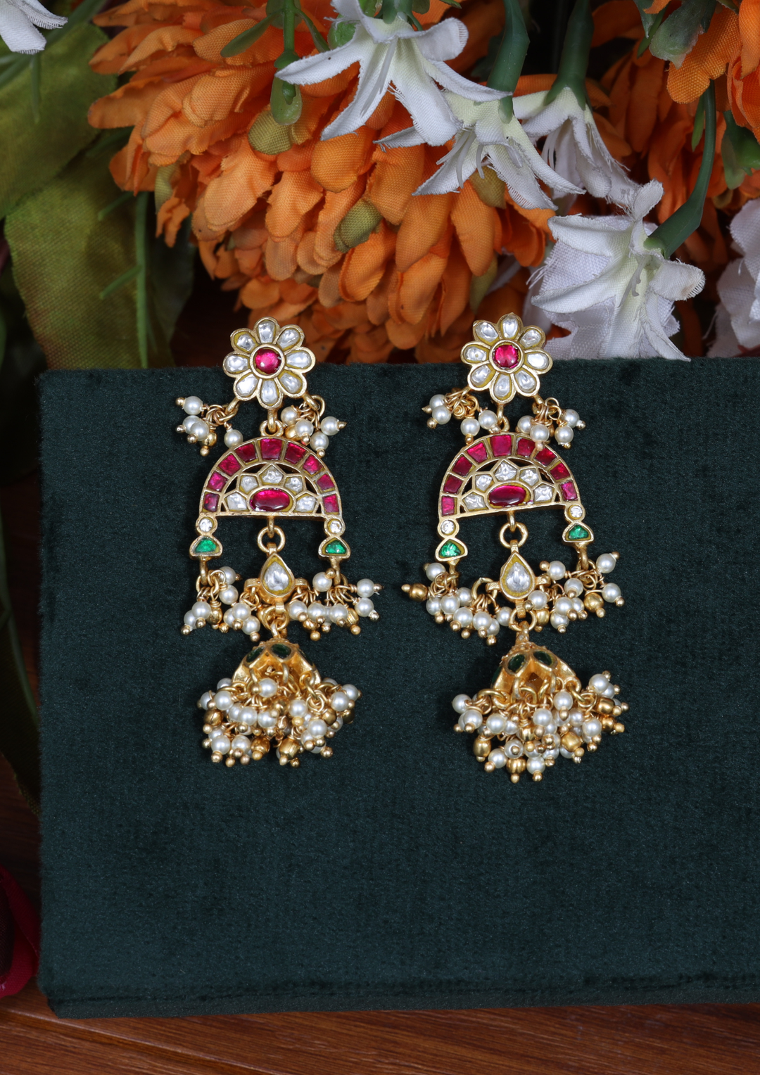 Mayil Handcrafted Jadau Kundan Earrings