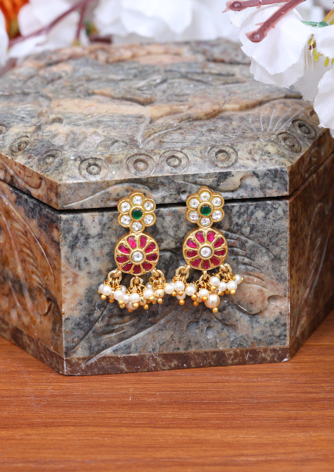 Sanjukta Handcrafted Jadau Kundan Earrings