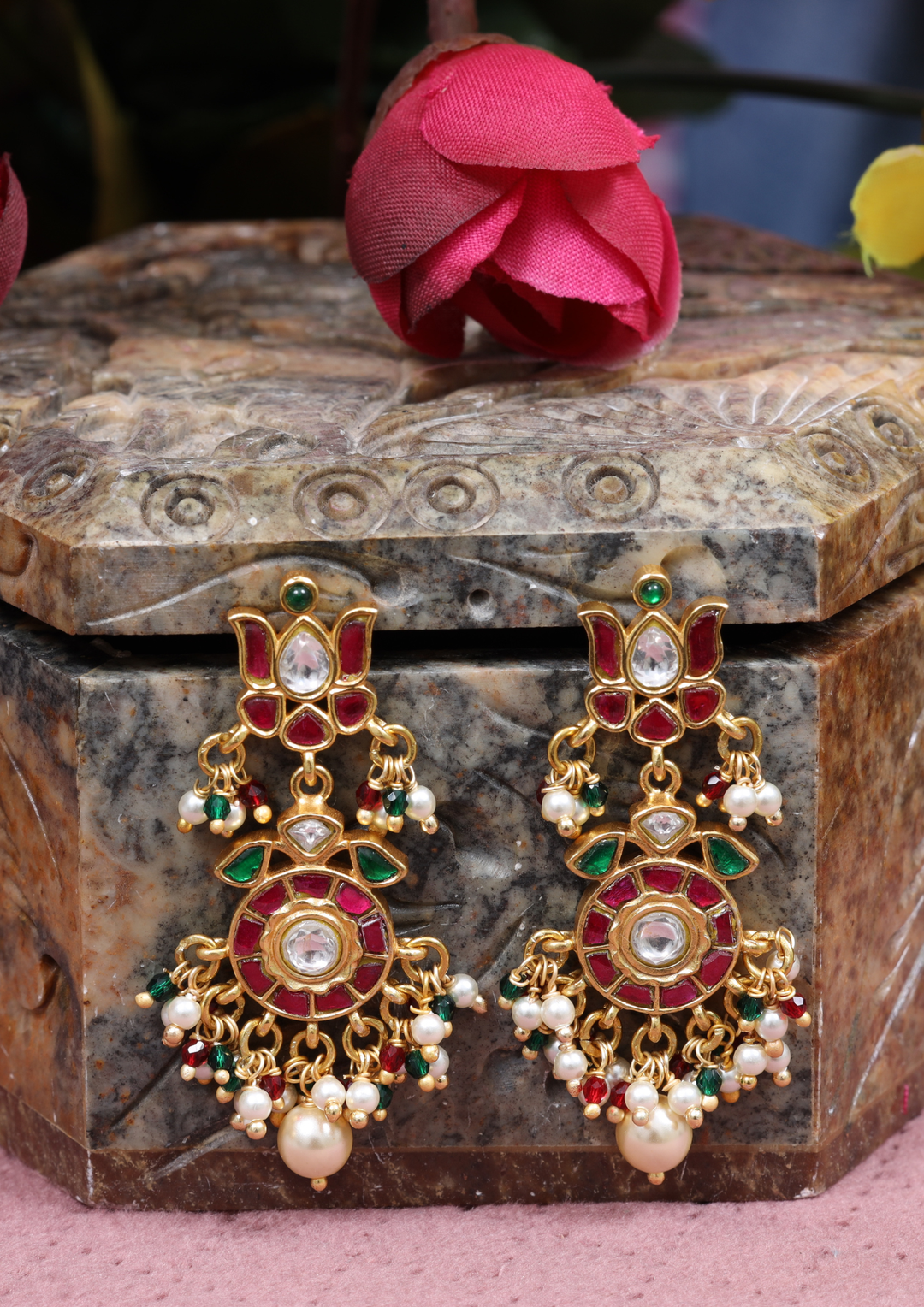Vaigai Exquisite Jadau Kundan Earrings
