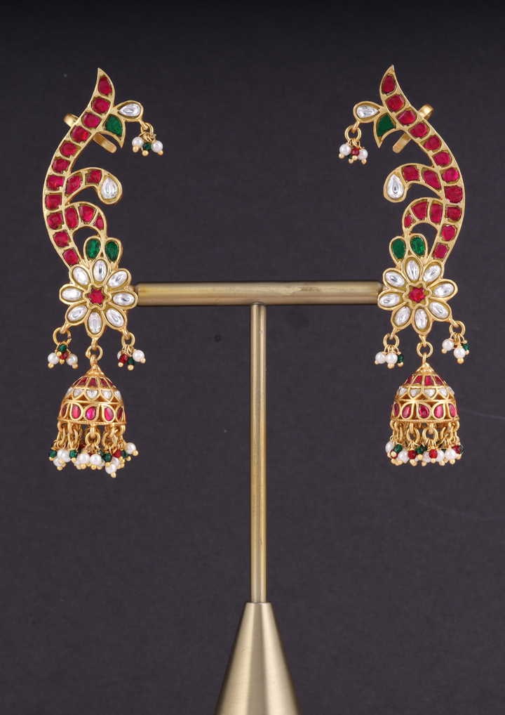 Rasa Exquisite Jadau Kundan Cuff Earrings